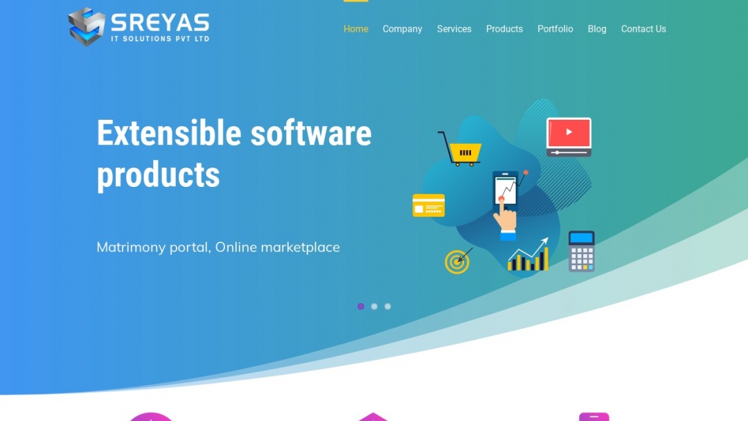 Screenshot of Sreyas IT Solutions Pvt Ltd's Website