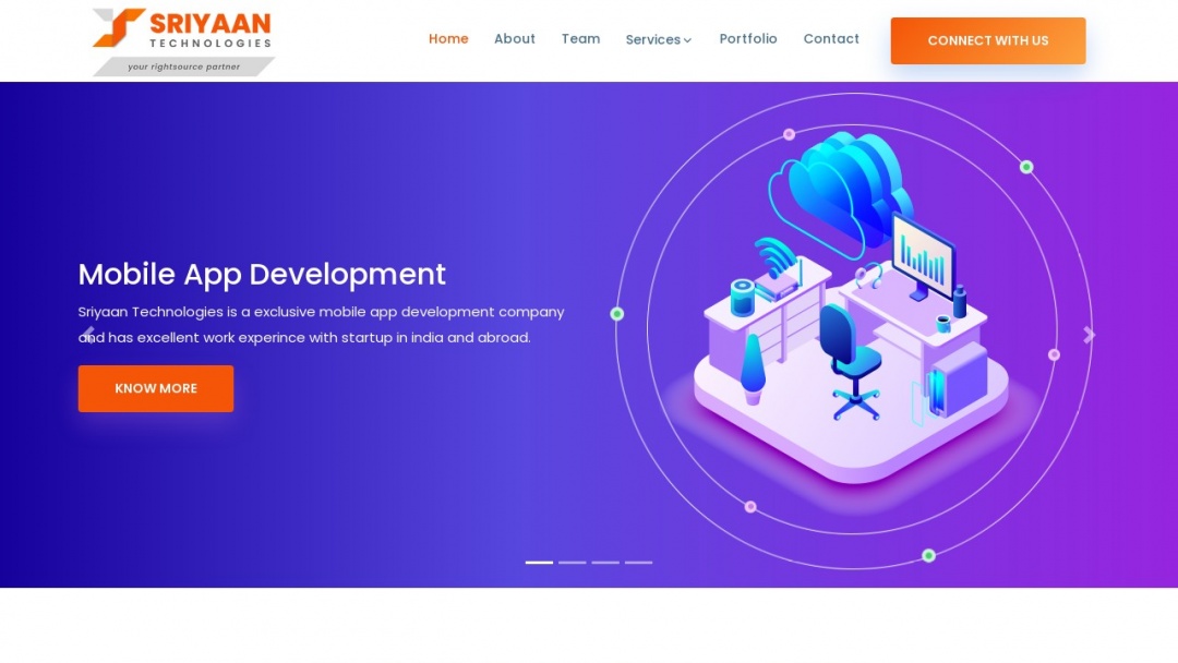 Screenshot of Sriyaan Technologies Pvt Ltd's Website