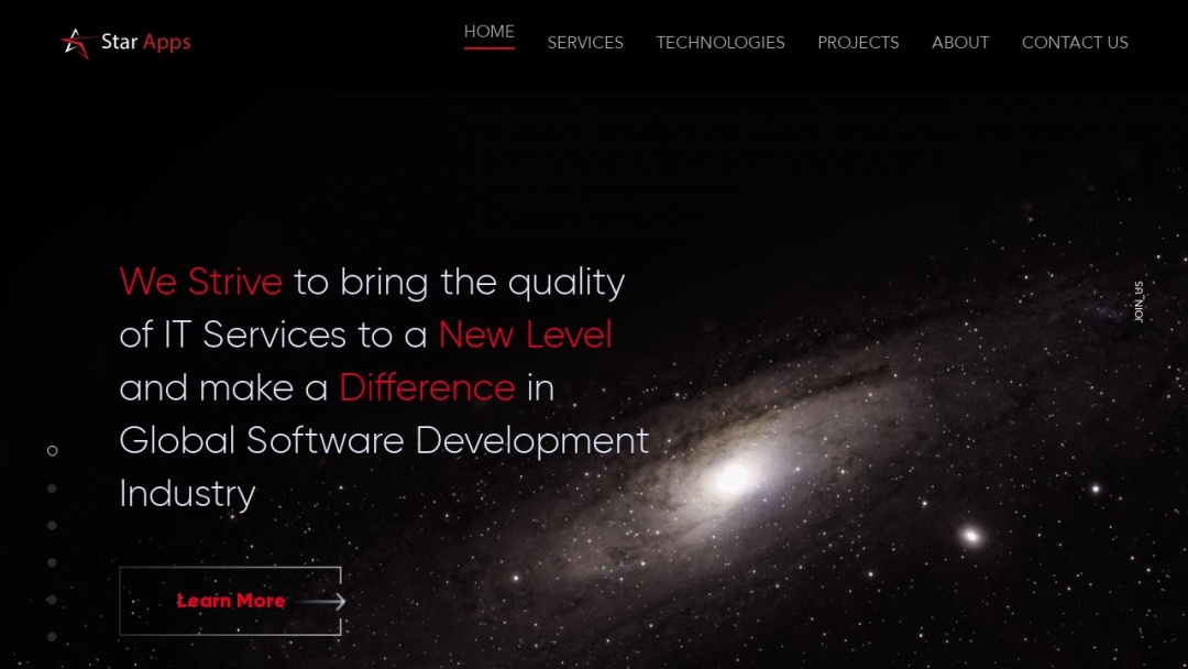 Screenshot of StarApps's Website
