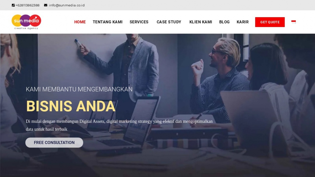 Screenshot of Sun Media Digital Agency Bali's Website