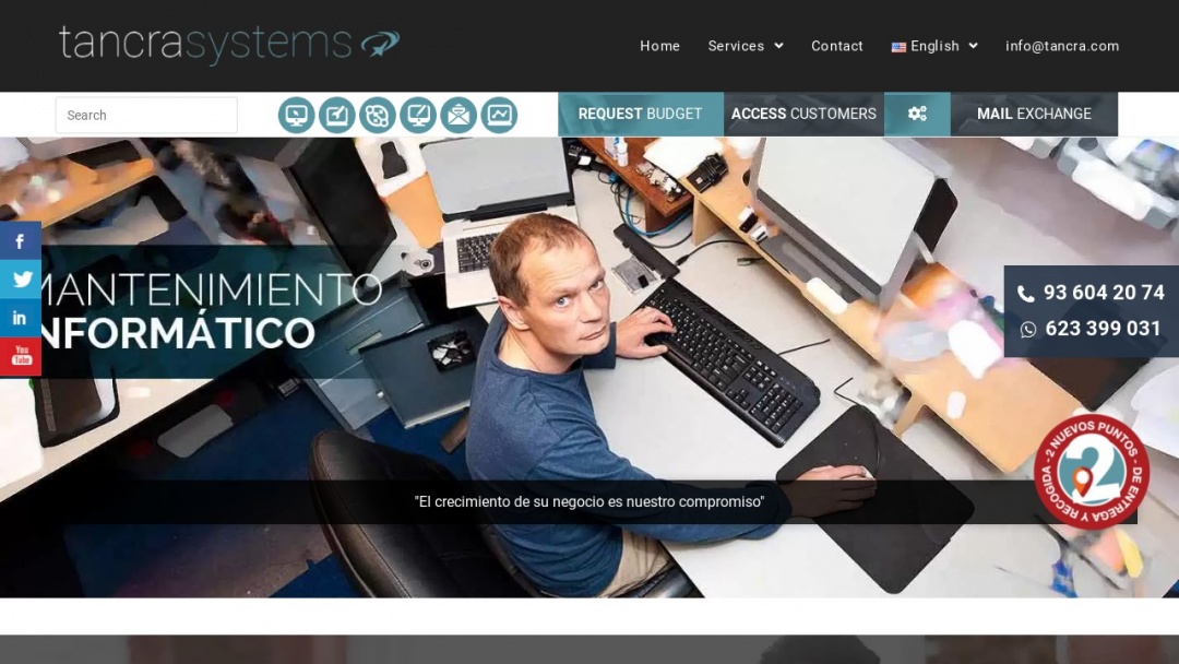 Screenshot of Tancra Systems's Website