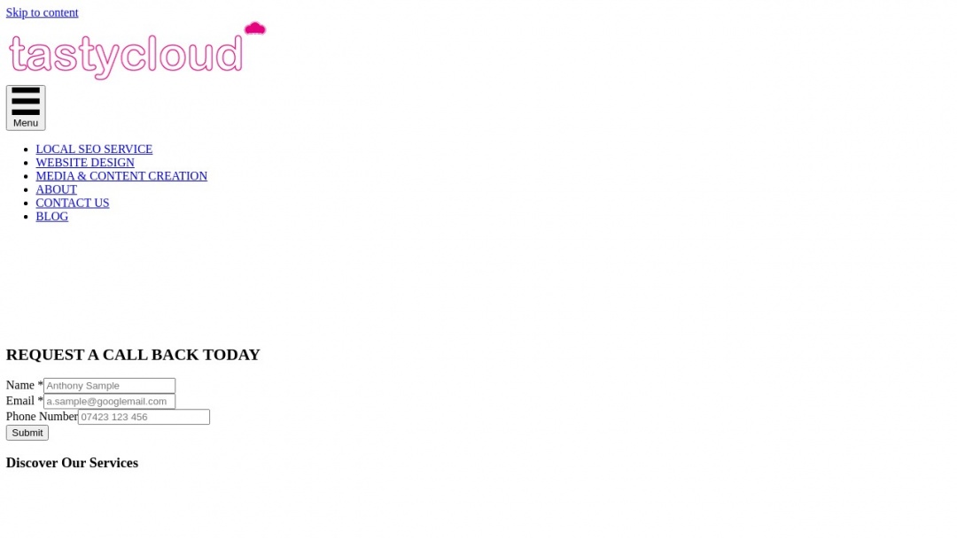 Screenshot of TASTY CLOUD DIGITAL MARKETING's Website