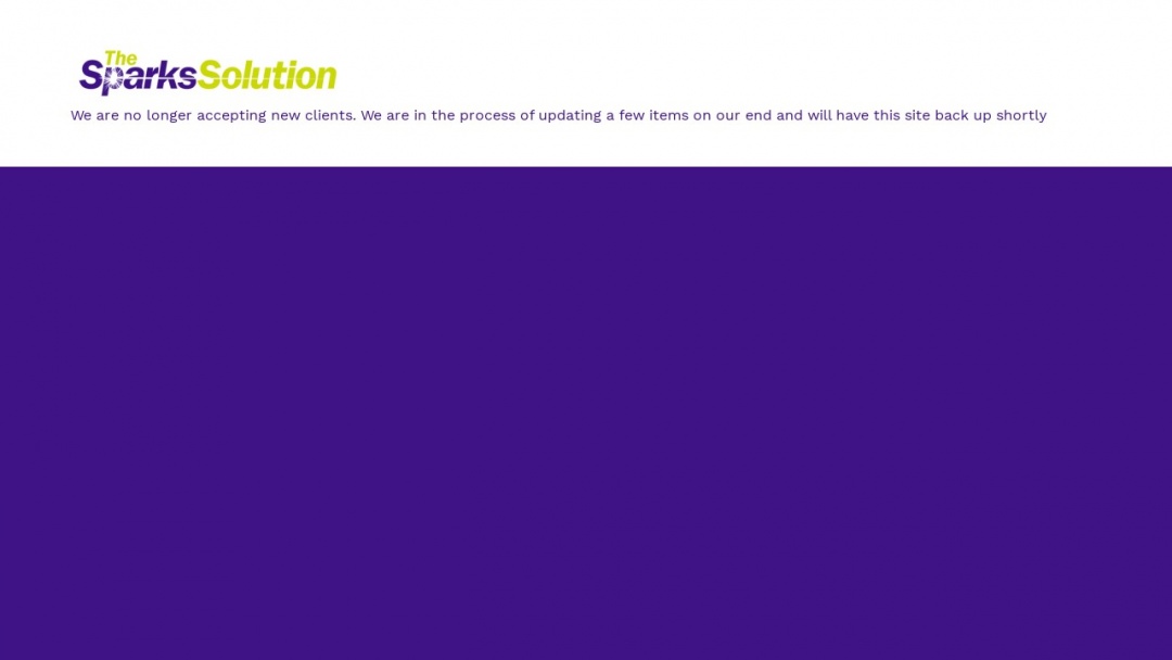 Screenshot of The Sparks Solution's Website