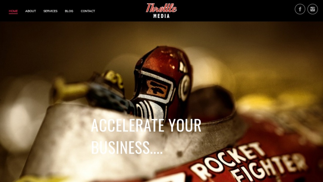 Screenshot of Throttle Media's Website