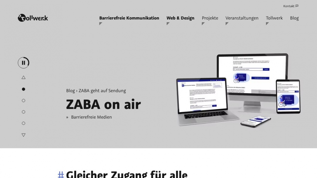Screenshot of Tollwerk's Website