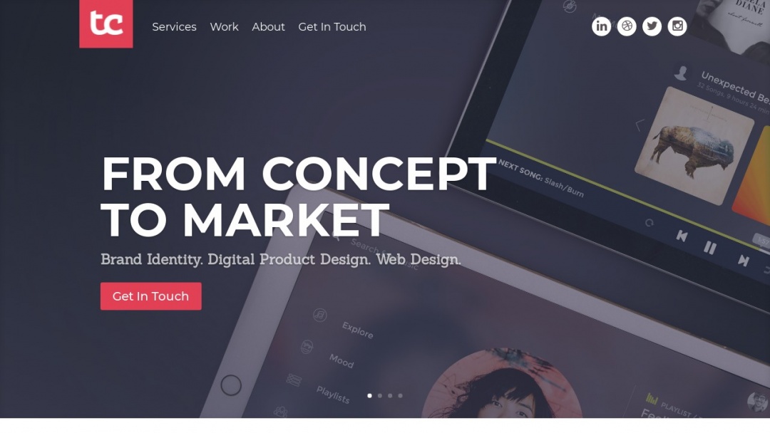 Screenshot of Trent Cox Design's Website