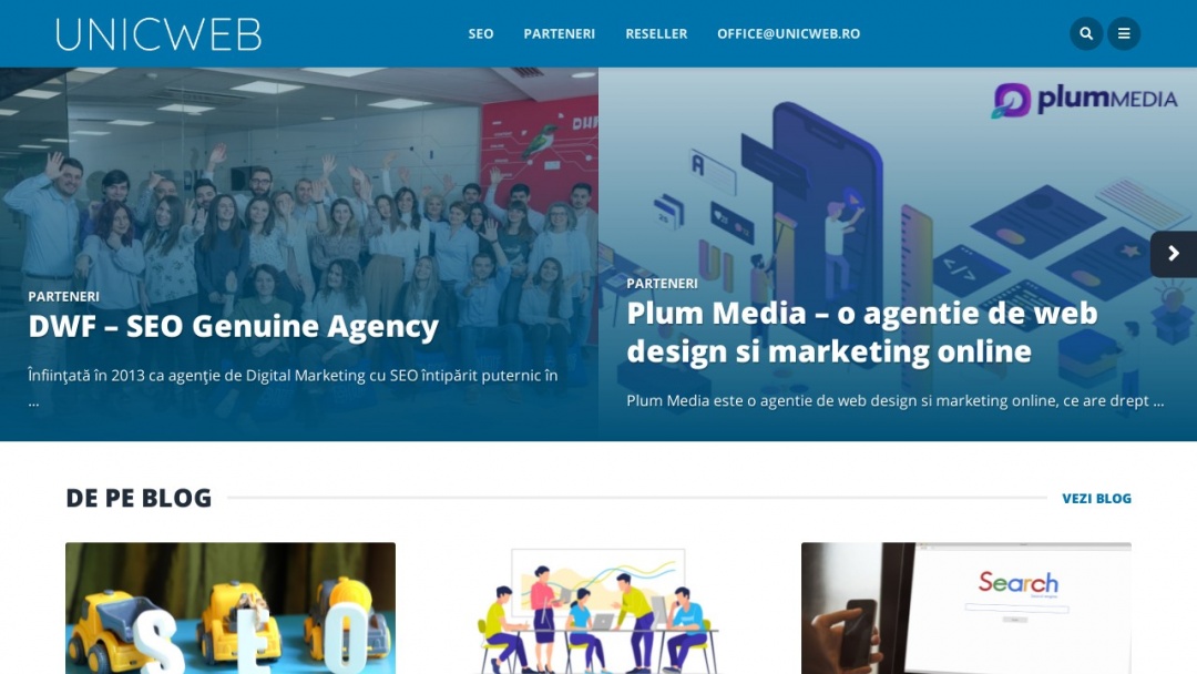 Screenshot of UnicWeb Media SRL's Website