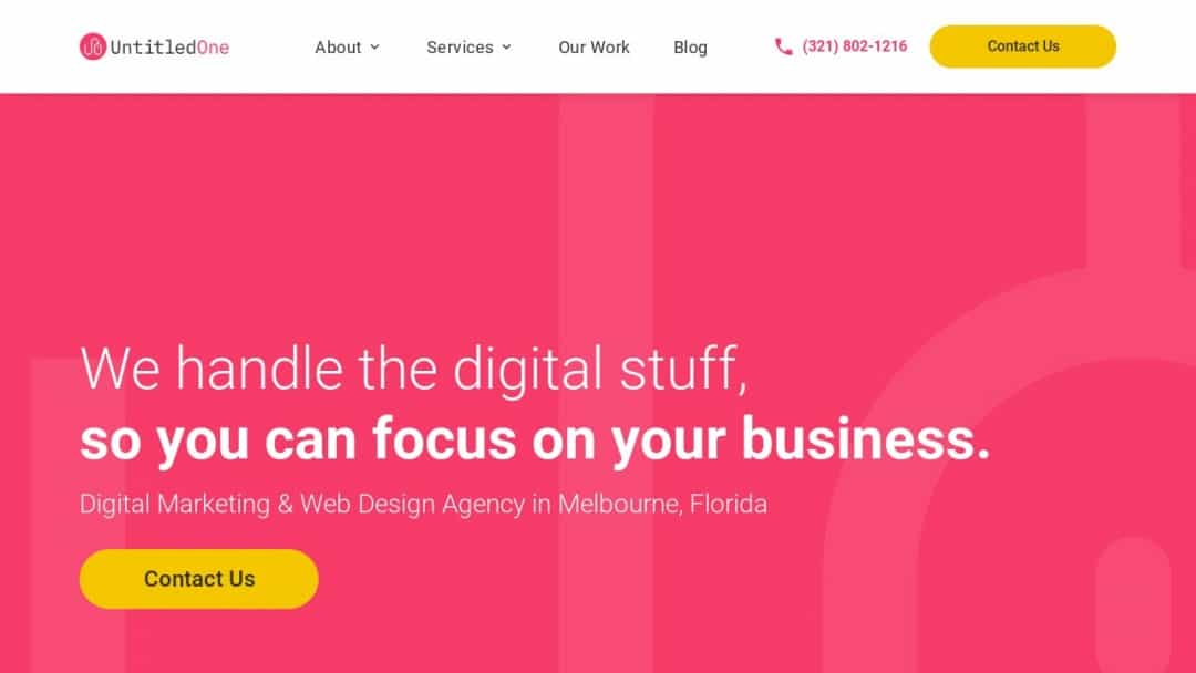 Screenshot of UntitledOne's Website