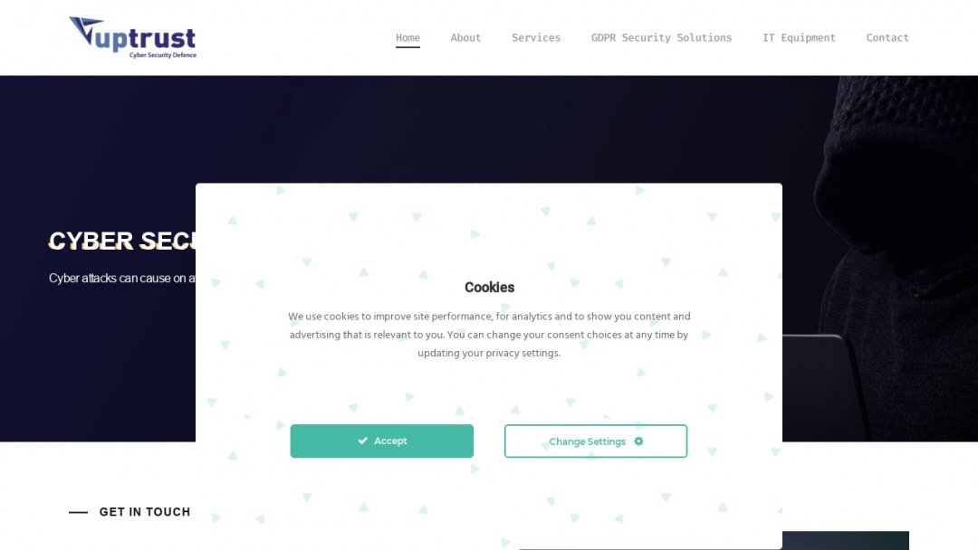 Screenshot of Uptrust Company's Website