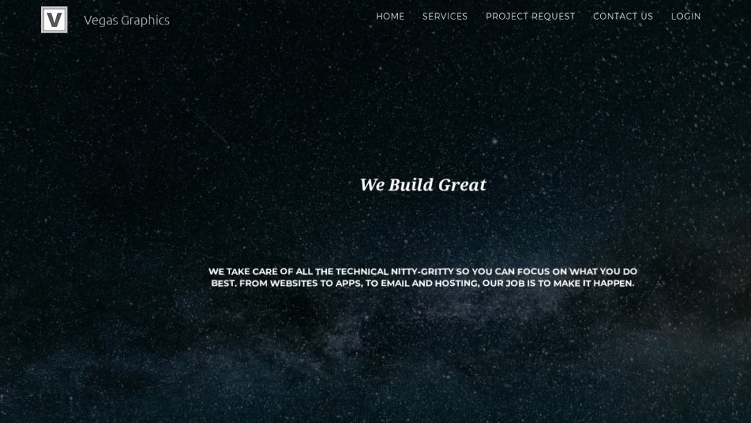 Screenshot of Vegas Graphics, LLC's Website