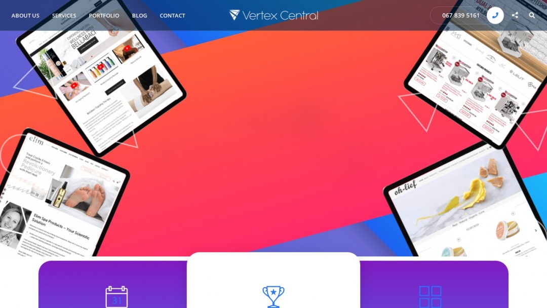 Screenshot of Vertex Central's Website