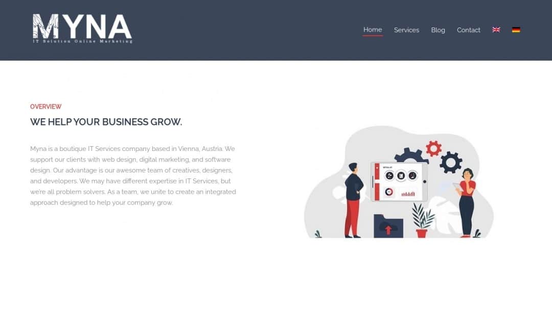 Screenshot of Vienna Digital Agency's Website