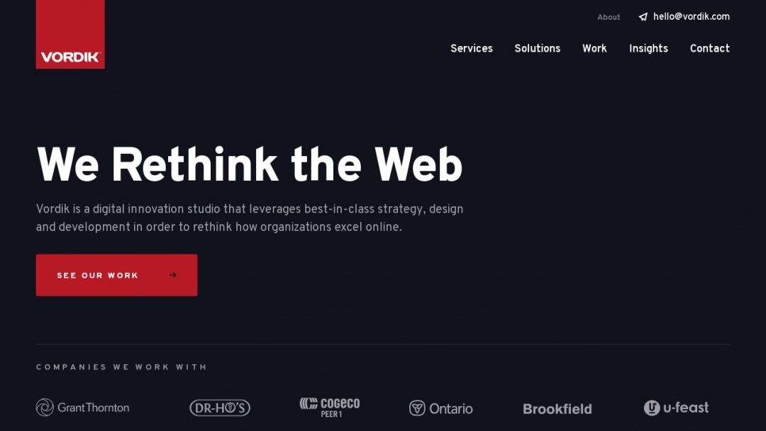 Screenshot of Vordik Digital's Website