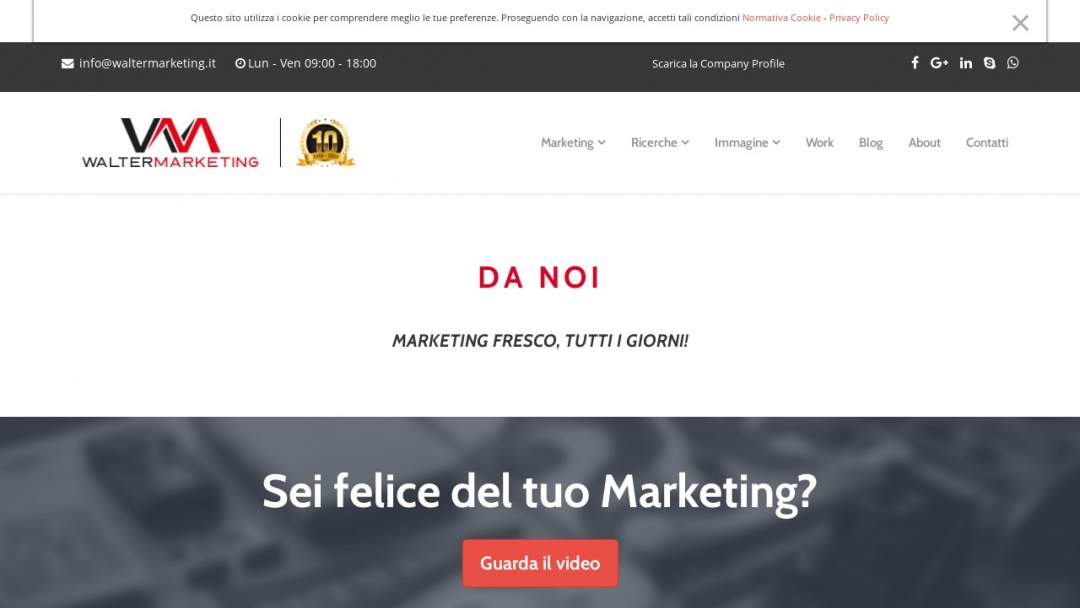 Screenshot of WalterMarketing's Website