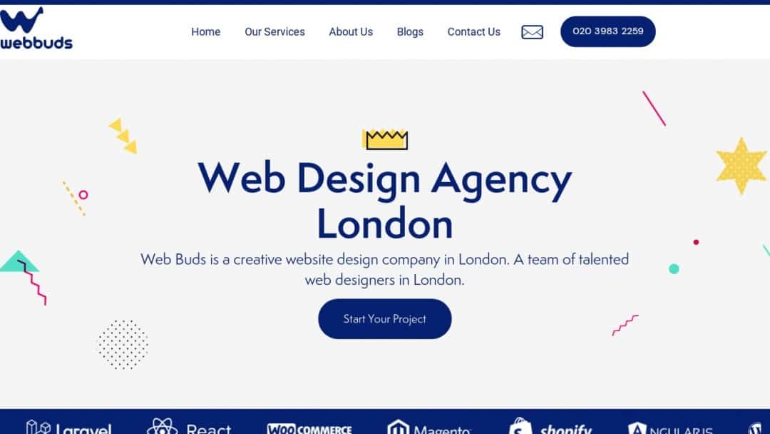 Screenshot of Web Buds's Website