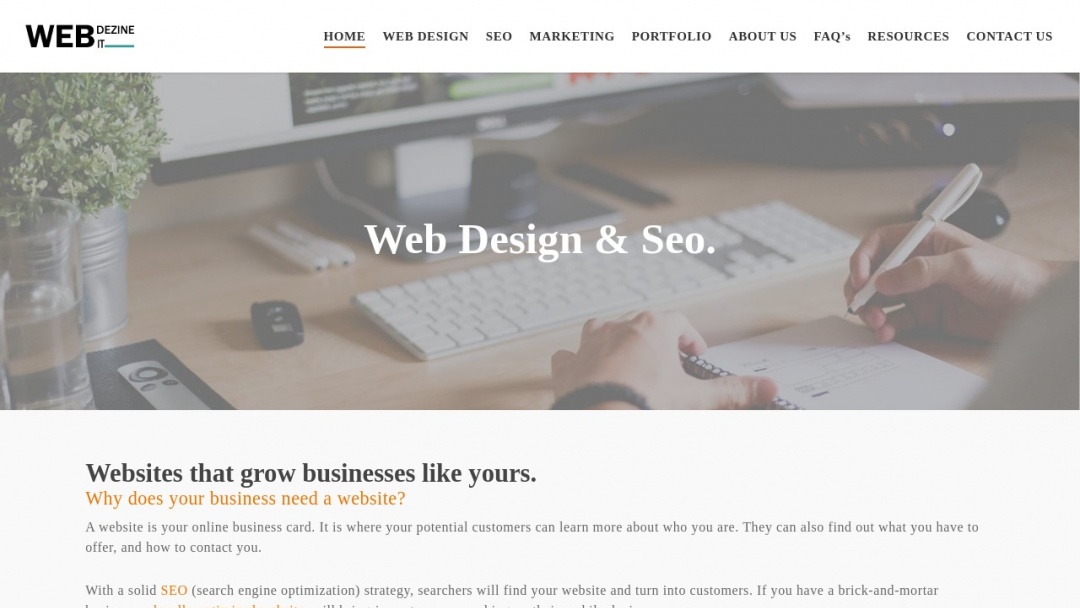 Screenshot of Web Dezine It's Website
