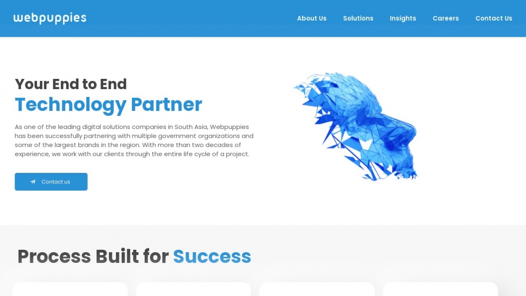 Screenshot of Webpuppies Digital's Website