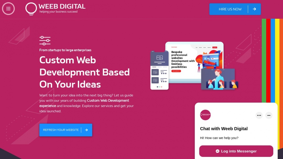 Screenshot of Weeb Digital's Website