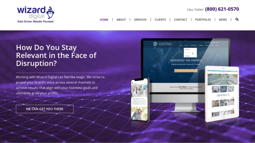 Screenshot of Wizard Digital Marketing's Website