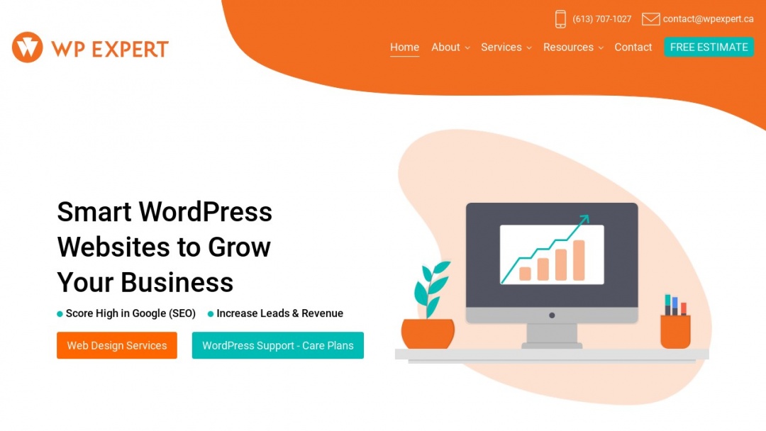 Screenshot of WP Expert's Website