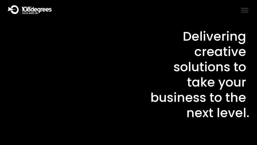 Screenshot of 108 Degrees, LLC's Website