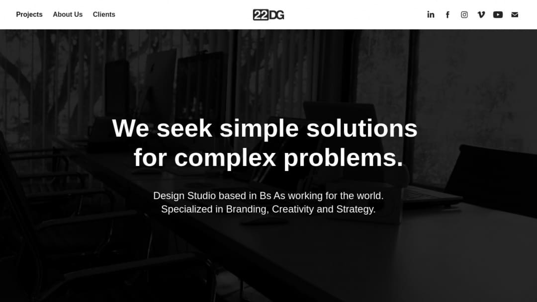 Screenshot of 22DG's Website