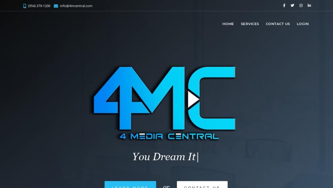 Screenshot of 4 Media Central, LLC.'s Website