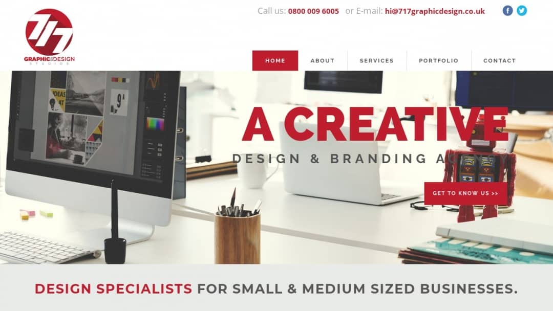 Screenshot of 717 Graphic & Design Studios's Website