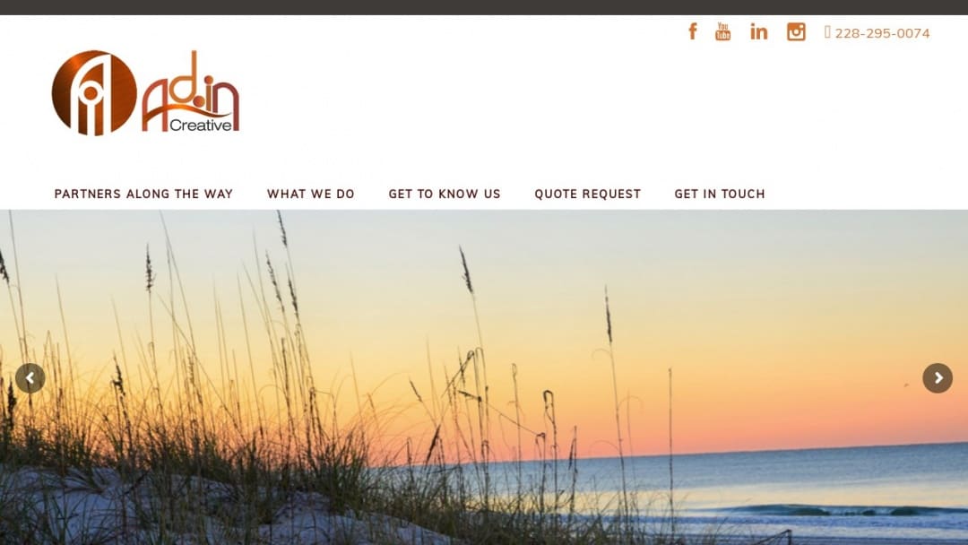 Screenshot of Ad.In Advertising, LLC's Website