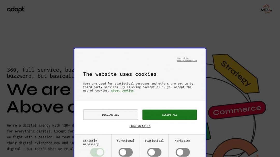 Screenshot of Adapt agency's Website