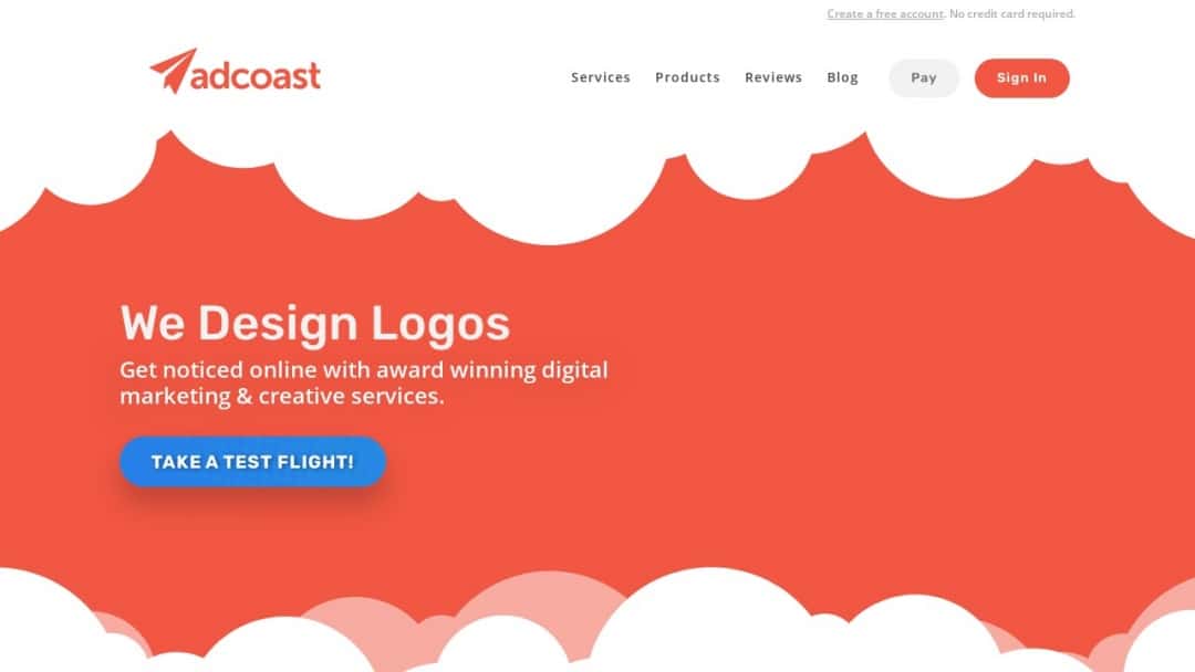 Screenshot of Adcoast's Website