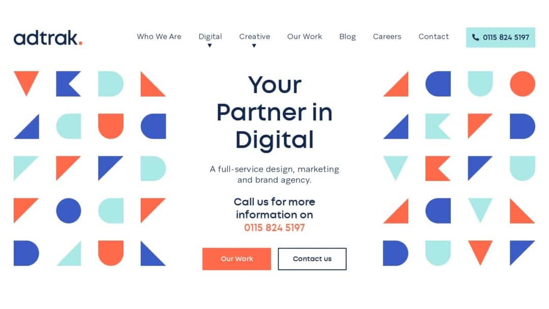 Screenshot of Adtrak's Website