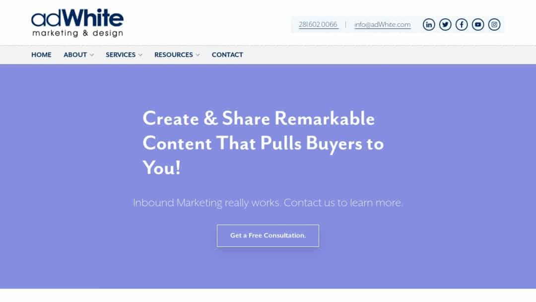 Screenshot of adWhite's Website