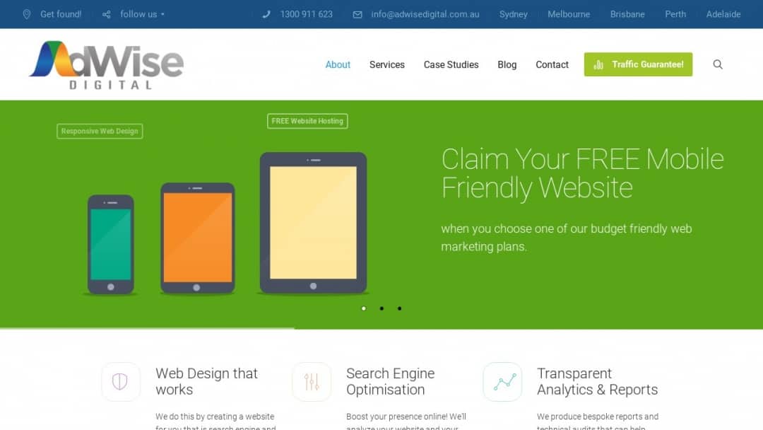 Screenshot of AdWise Digital's Website