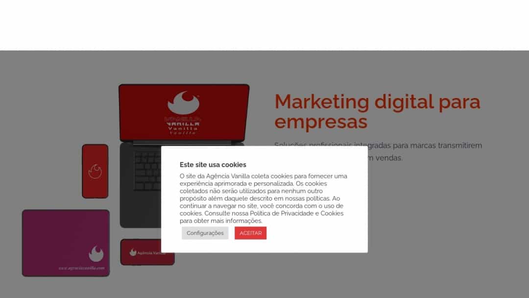 Screenshot of Agência Vanilla's Website