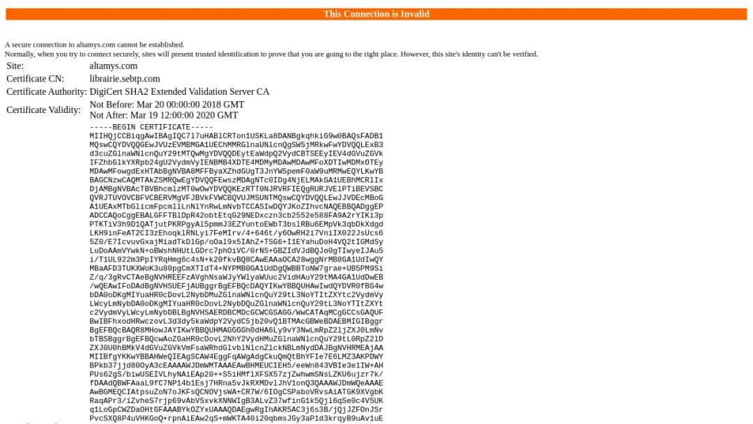 Screenshot of Altamys's Website