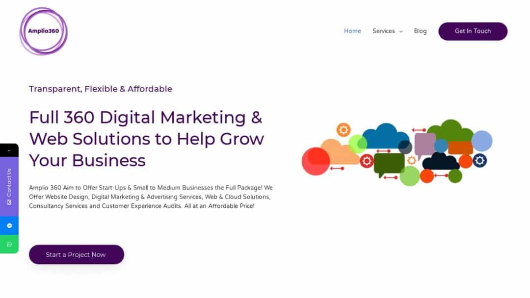 Screenshot of Amplio360's Website