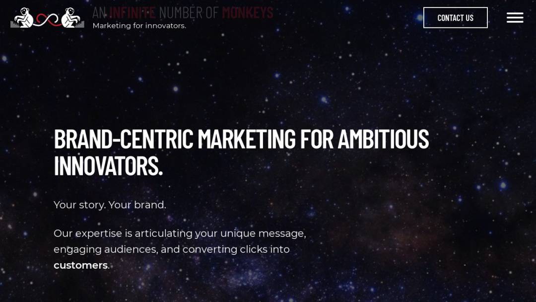 Screenshot of An Infinite Number of Monkeys's Website