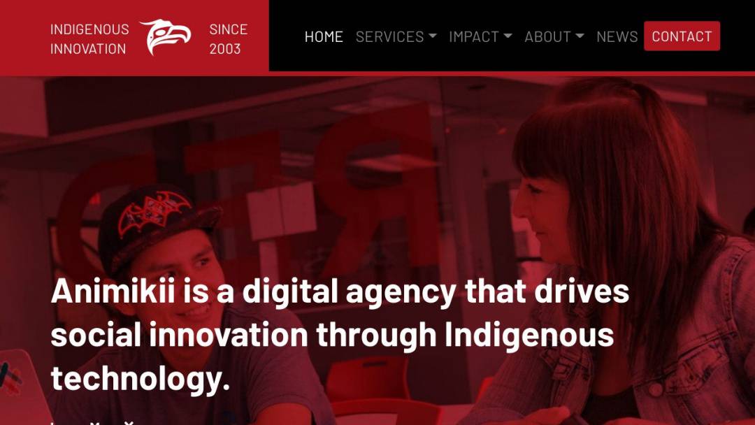 Screenshot of Animikii Indigenous Technology.'s Website
