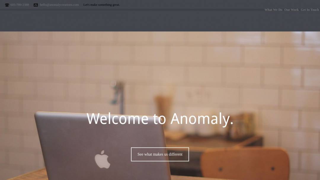 Screenshot of Anomaly Design's Website