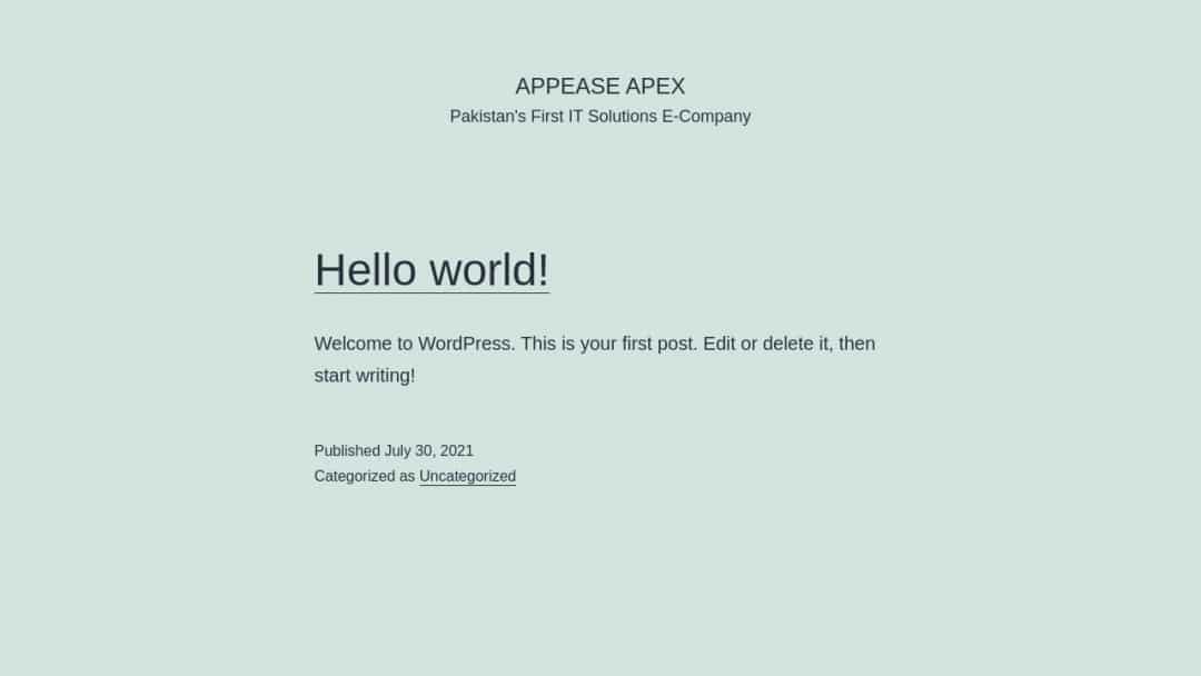 Screenshot of Appease Apex's Website