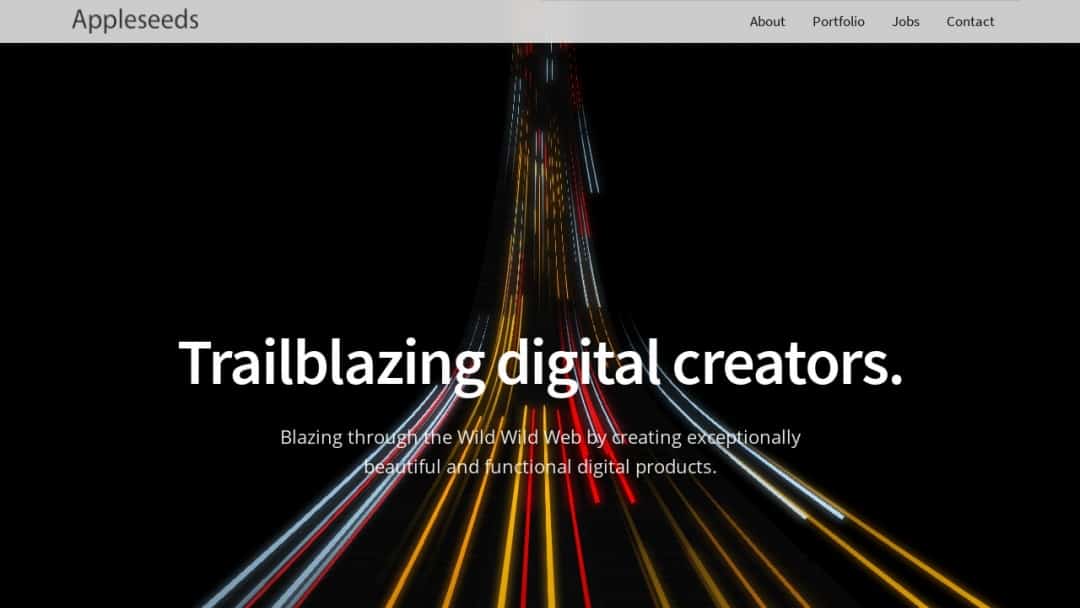 Screenshot of Appleseeds's Website