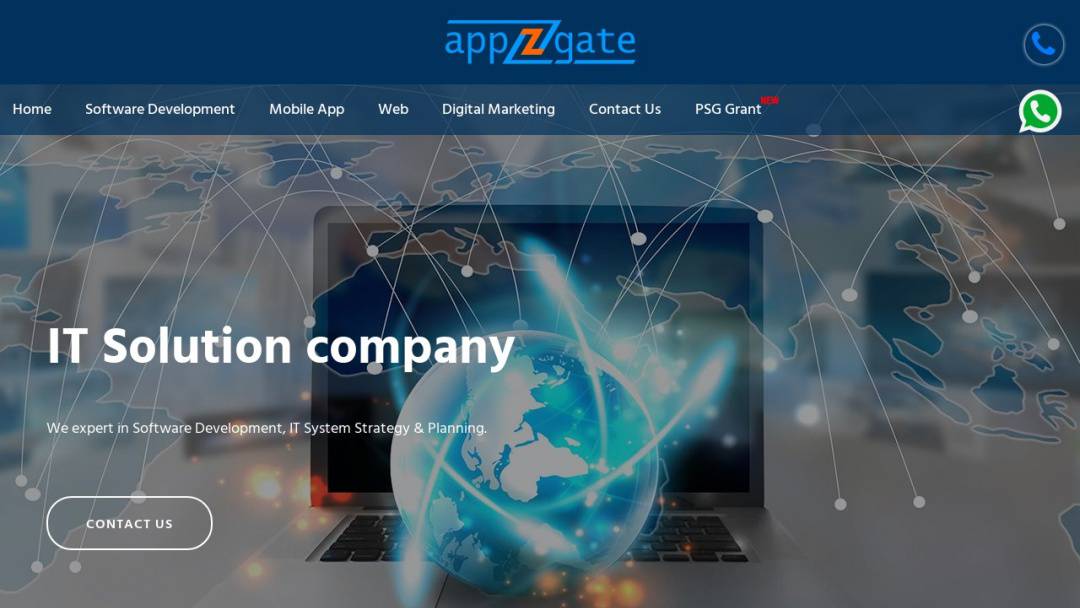 Screenshot of Appzgate Solutions Pte Ltd's Website