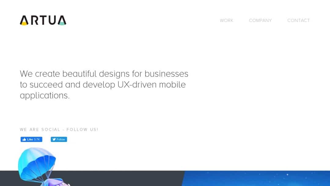 Screenshot of Artua's Website