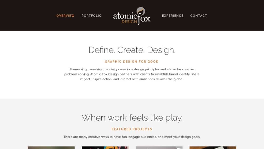 Screenshot of Atomic Fox Design's Website