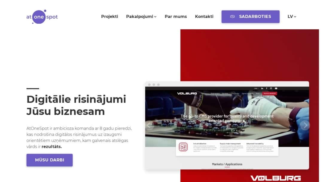 Screenshot of AtOneSpot's Website