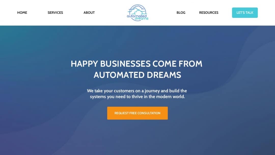 Screenshot of Automated Dreams's Website