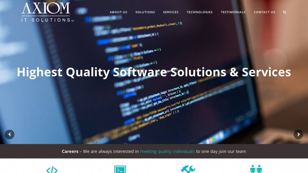 Screenshot of AXIOM IT Solutions, Inc.'s Website