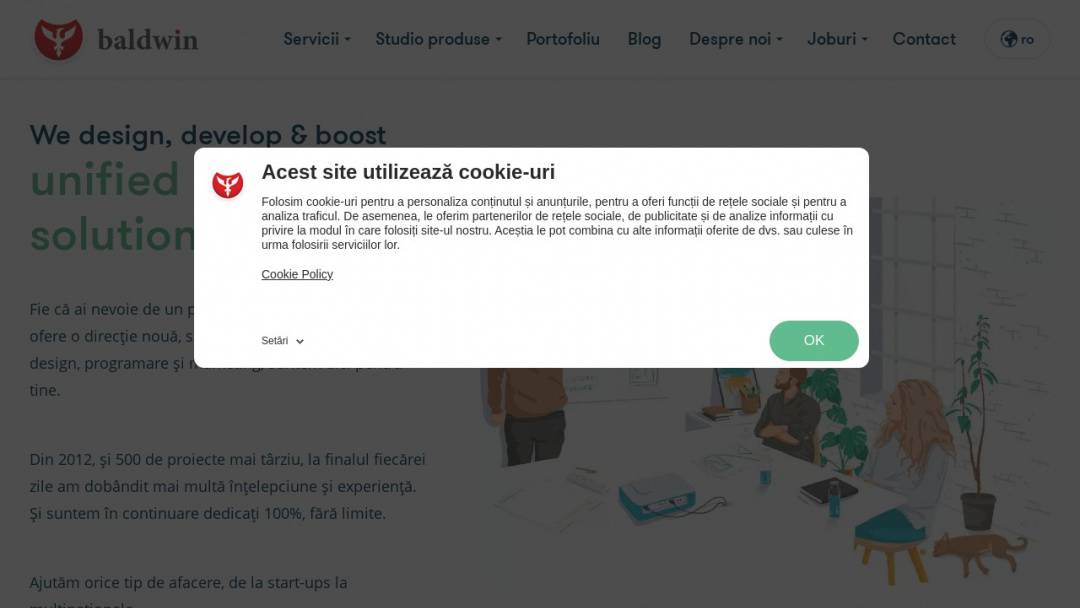 Screenshot of Baldwin's Website