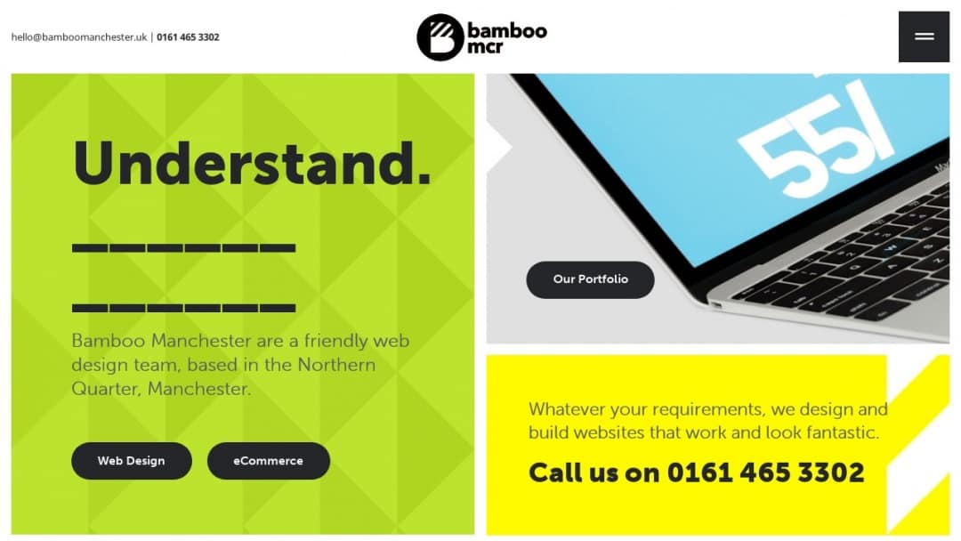 Screenshot of Bamboo Manchester's Website